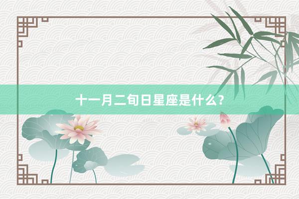 十一月二旬日星座是什么？